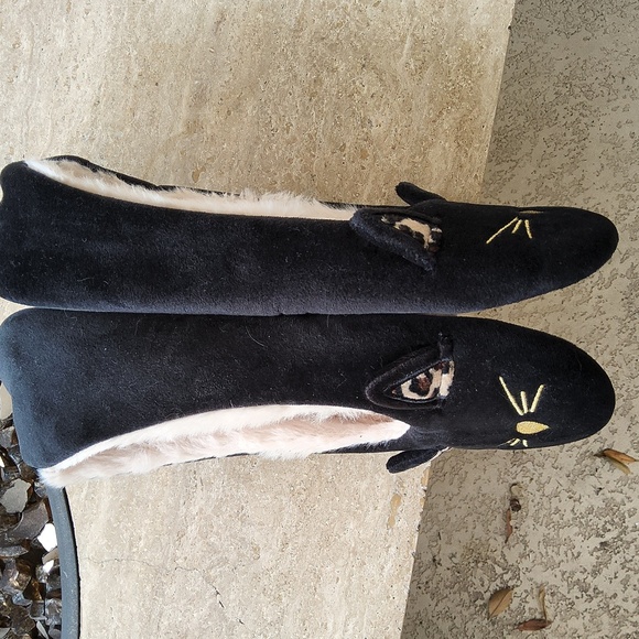 Gara Tia Black Cat Slippers with Ears and Whiskers Size 40/41 Or 9/10 - Picture 6 of 9